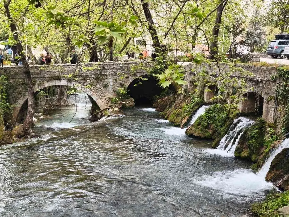 Stone bridges and running water in Krya, Livadia