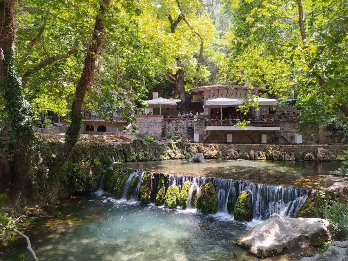 Water and riverside cafes in Krya