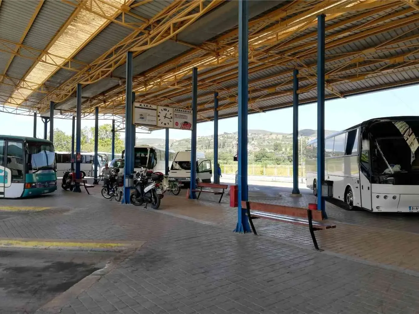 The bus station in Livadia