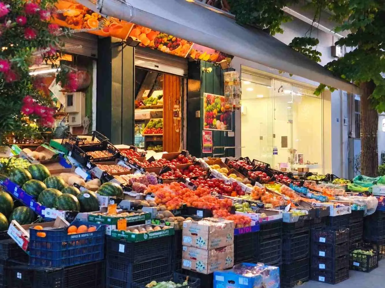 Fruit and vegetables in a Livadia shop