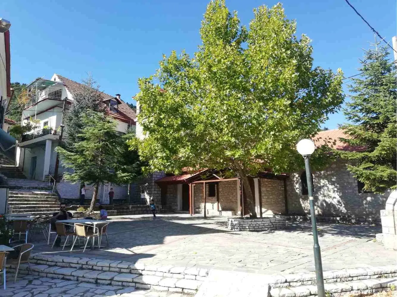 The village square and plane tree in Zeriki