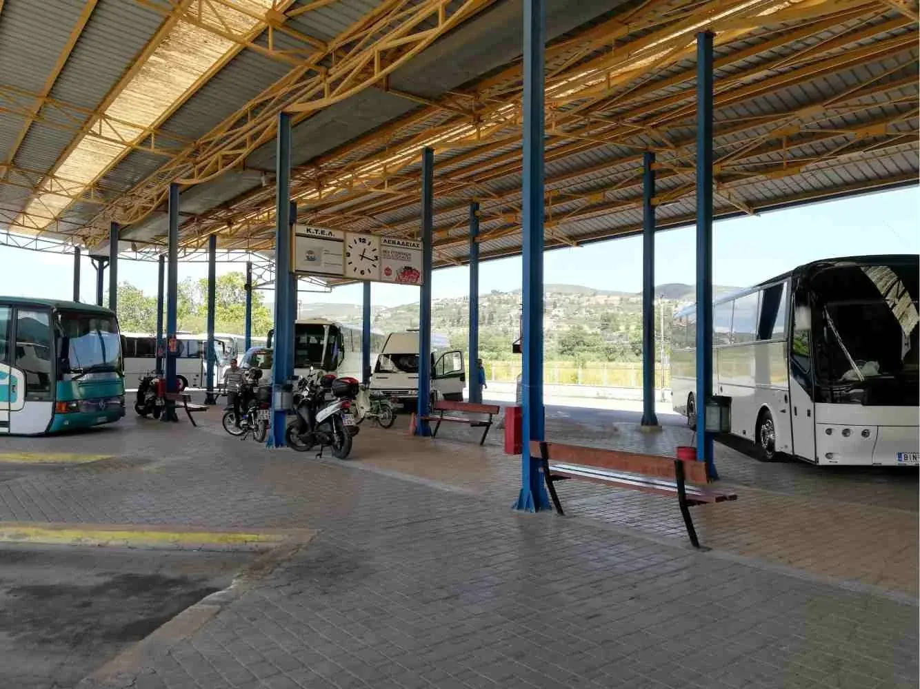 The KTEL bus station in Livadia