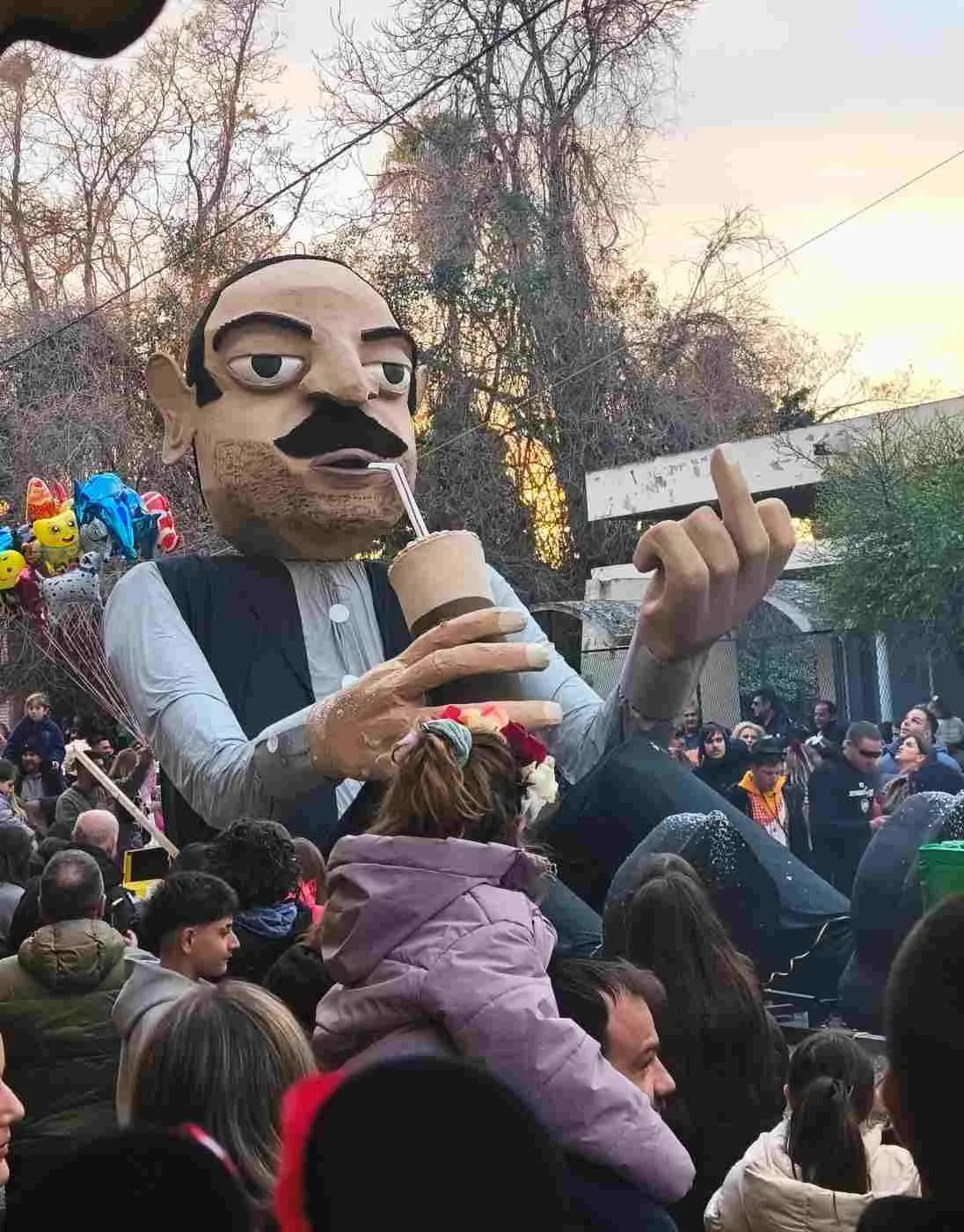 A satirical float at Orchomenos Carnival
